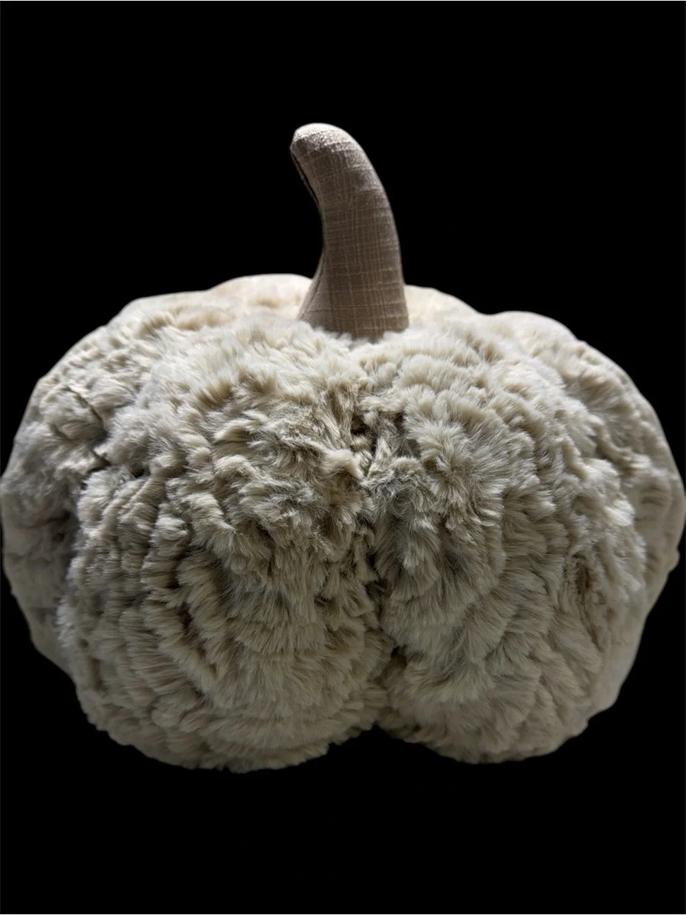 Cozy Faux Fur Pumpkin Accent - Taupe